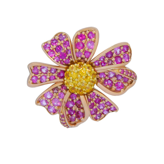 Pink Sapphire Daisy Flower Customized Bag Bijoux