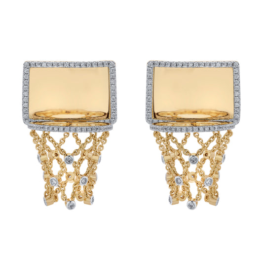 Basketball Hoop Bordered Backboard Earrings