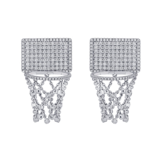 Basketball Hoop Earrings with Diamonds