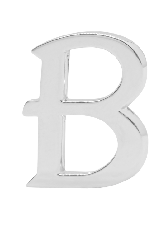 Alphabet 'B' Bag Bijoux Plain 18K White Gold