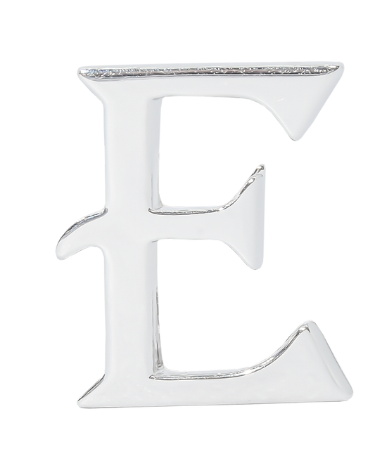 Alphabet 'E' Bag Bijoux Plain 18K White Gold