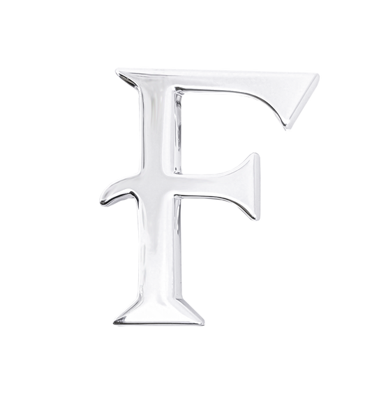 Alphabet 'F' Bag Bijoux Plain 18K White Gold