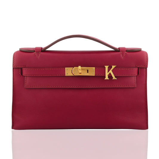 Alphabet 'K' Bag Bijoux Plain Yellow Gold