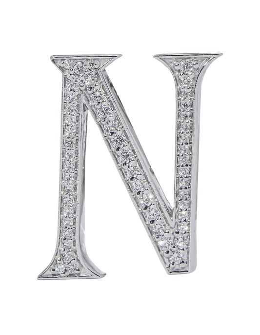 Alphabet 'N' Bag Bijoux with Natural Diamonds