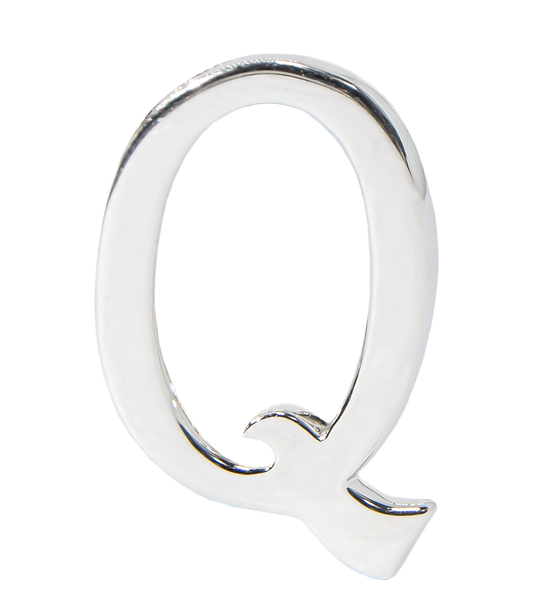 Alphabet 'Q' Bag Bijoux Plain 18K White Gold