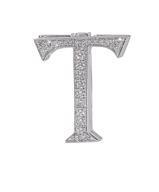 Alphabet 'T' Bag Bijoux with Natural Diamonds