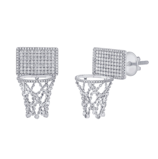 Basketball Hoop Earrings with Diamonds