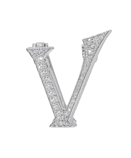 Alphabet 'V' Bag Bijoux with Natural Diamonds