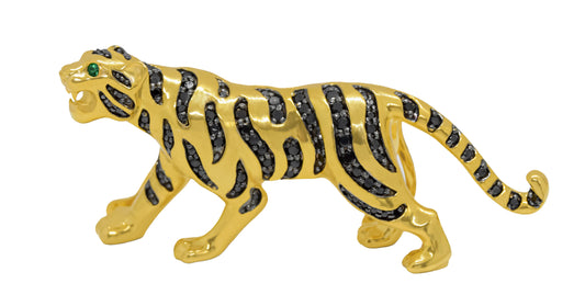 TIGER White Gold with Black Diamonds Customized Bag Bijoux