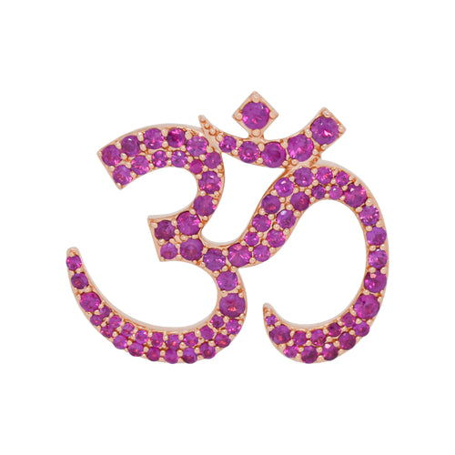 Earrings with pink gemstones on a white background