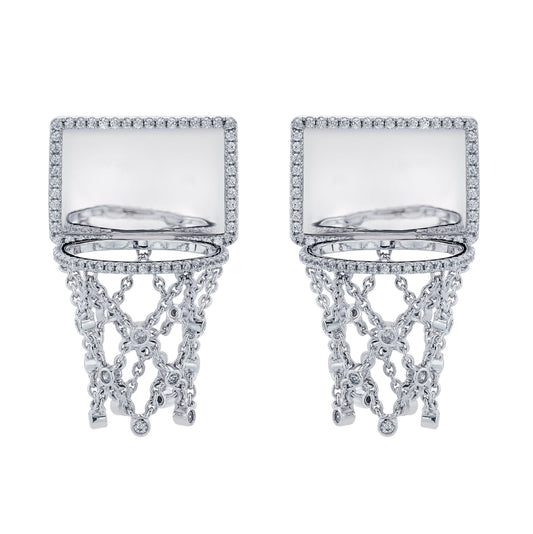 ASHNA MEHTA - Basketball Hoop Earrings Border Diamonds
