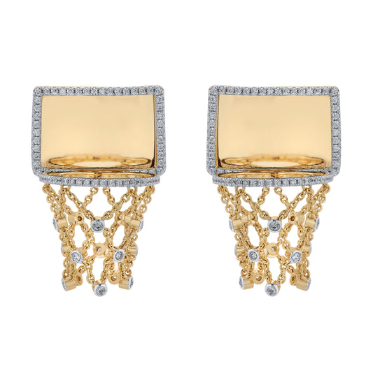 Ashna Mehta - Basketball Hoop Bordered Backboard Earrings