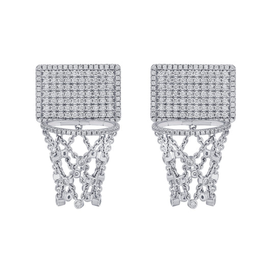 ASHNA MEHTA - Basketball Hoop Earrings with 18 White Gold