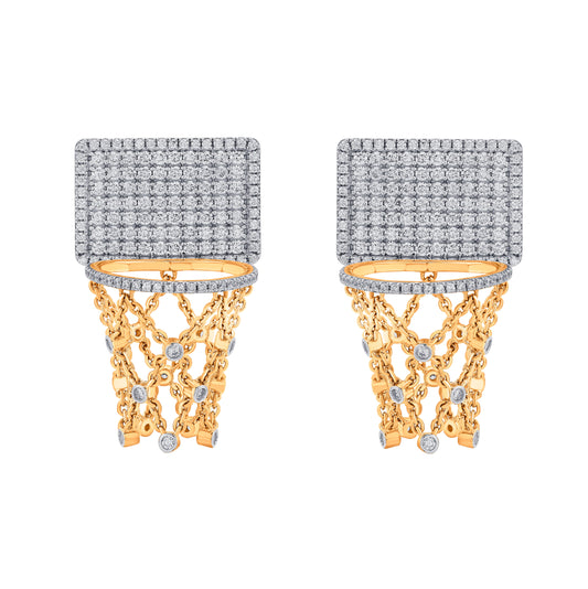 Ashna Mehta - Basketball Hoop Full Diamond Backboard Earrings