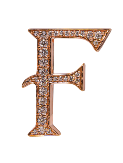 Alphabet 'F' Bag Bijoux with Natural Diamonds