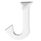 Alphabet 'J' Bag Bijoux Plain 18K White Gold