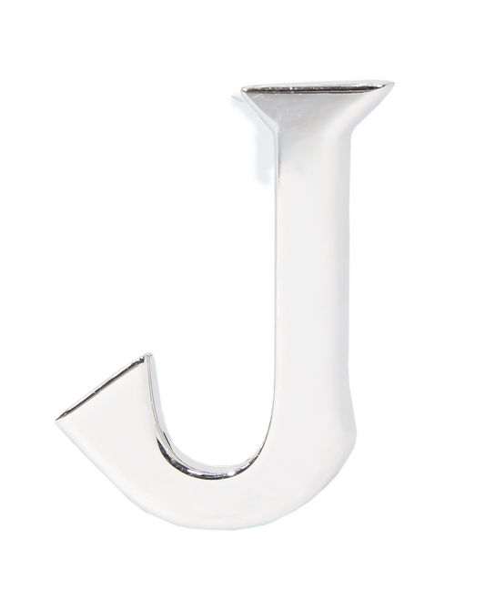 Alphabet 'J' Bag Bijoux Plain 18K White Gold