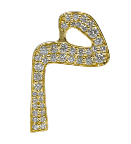 Alphabet 'M' Customized Yellow Gold Diamond Bag Bijoux