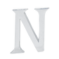 Alphabet 'N' Bag Bijoux Plain 18K White Gold
