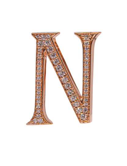 Alphabet 'N' Bag Bijoux with Natural Diamonds