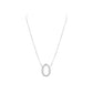 Silver necklace with a heart-shaped pendant on a white background