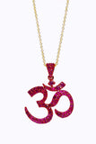 Ohm Necklace set in 18KT Rose Gold with Natural Ruby