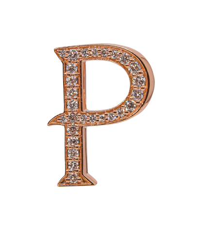 Alphabet 'P' Bag Bijoux with Natural Diamonds