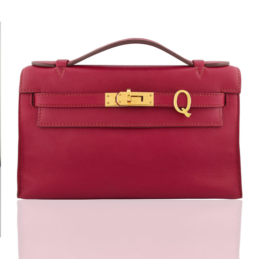 Alphabet 'Q' Bag Bijoux Plain Yellow Gold