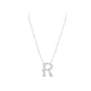 Necklace with a letter 'R' pendant on a white background