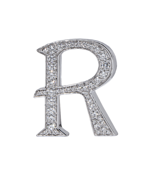 Alphabet 'R' Bag Bijoux with Natural Diamonds