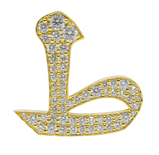 Alphabet 'T' Customized Yellow Gold Diamond Bag Bijoux