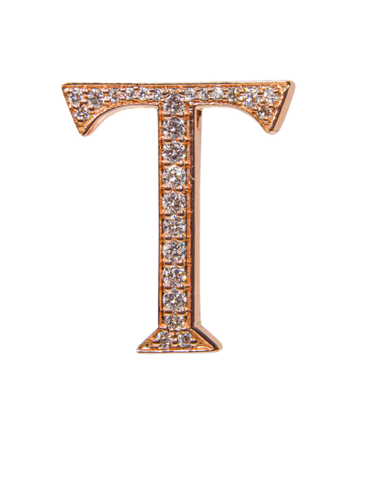 Alphabet 'T' Bag Bijoux with Natural Diamonds