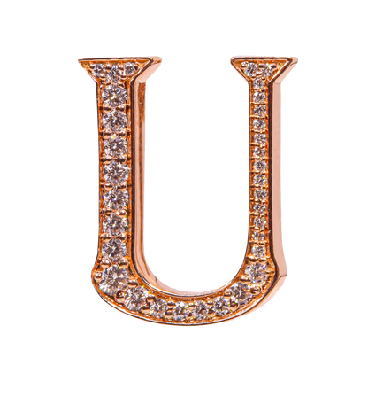 Alphabet 'U' Bag Bijoux with Natural Diamonds