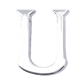 Alphabet 'U' Bag Bijoux Plain 18K White Gold