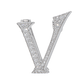 Alphabet 'V' Bag Bijoux with Natural Diamonds