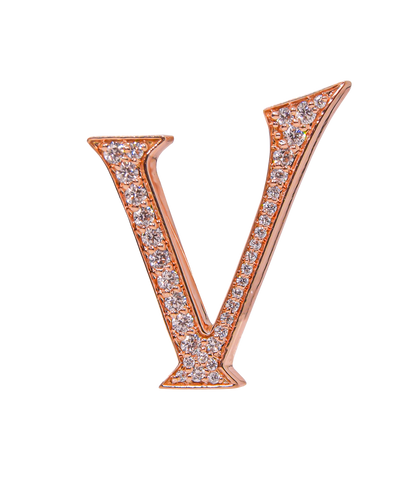 Alphabet 'V' Bag Bijoux with Natural Diamonds