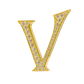 Alphabet 'V' Bag Bijoux with Natural Diamonds