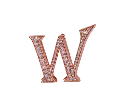 Alphabet 'W' Bag Bijoux with Natural Diamonds