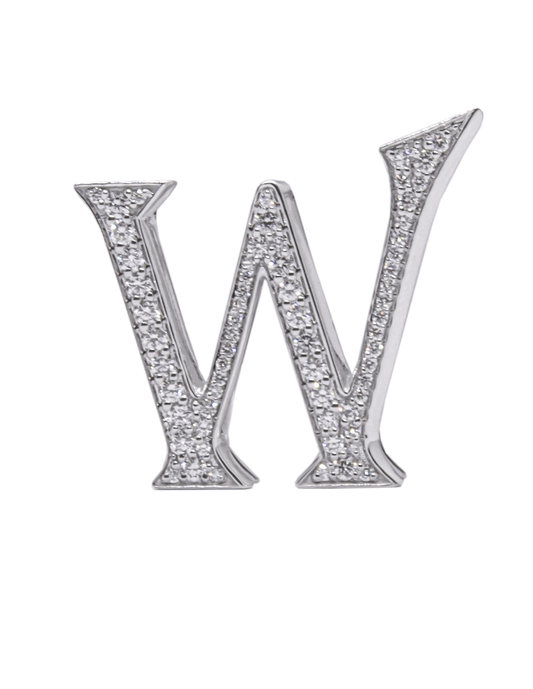 Alphabet 'W' Bag Bijoux with Natural Diamonds