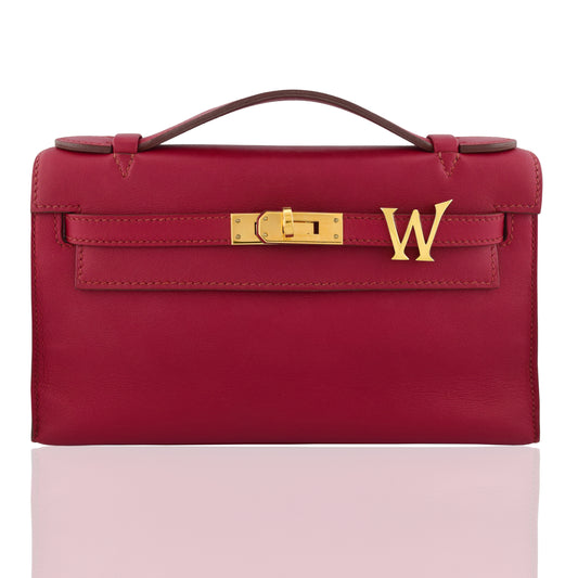 Alphabet 'W' Bag Bijoux Plain Yellow Gold