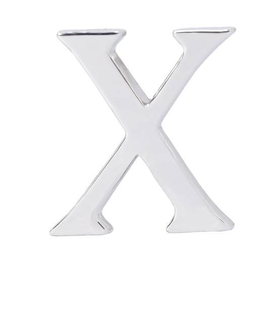 Alphabet 'X' Bag Bijoux Plain 18K White Gold