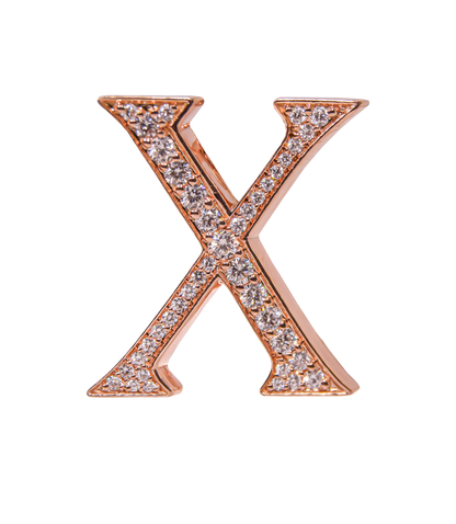 Alphabet 'X' Bag Bijoux with Natural Diamonds
