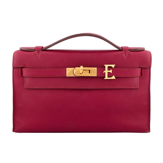Alphabet 'E' Bag Bijoux Plain Yellow Gold