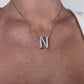 Alphabet 'N' Bag Bijoux with Natural Diamonds