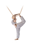 Yoga Chain Pendant with White Diamonds White Gold